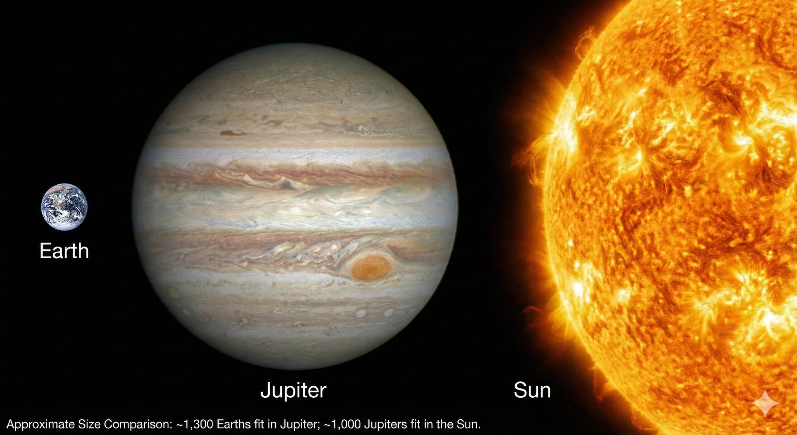 Earth compared to Jupiter compared to the Sun